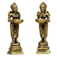 thumbnail image 5 of Ashopi Decor Deep Laxmi Pair Made Of Metal Unique For Decor And Temple Brass (Pack of 2) Table Diya Set (Black Antique), 5 of 6