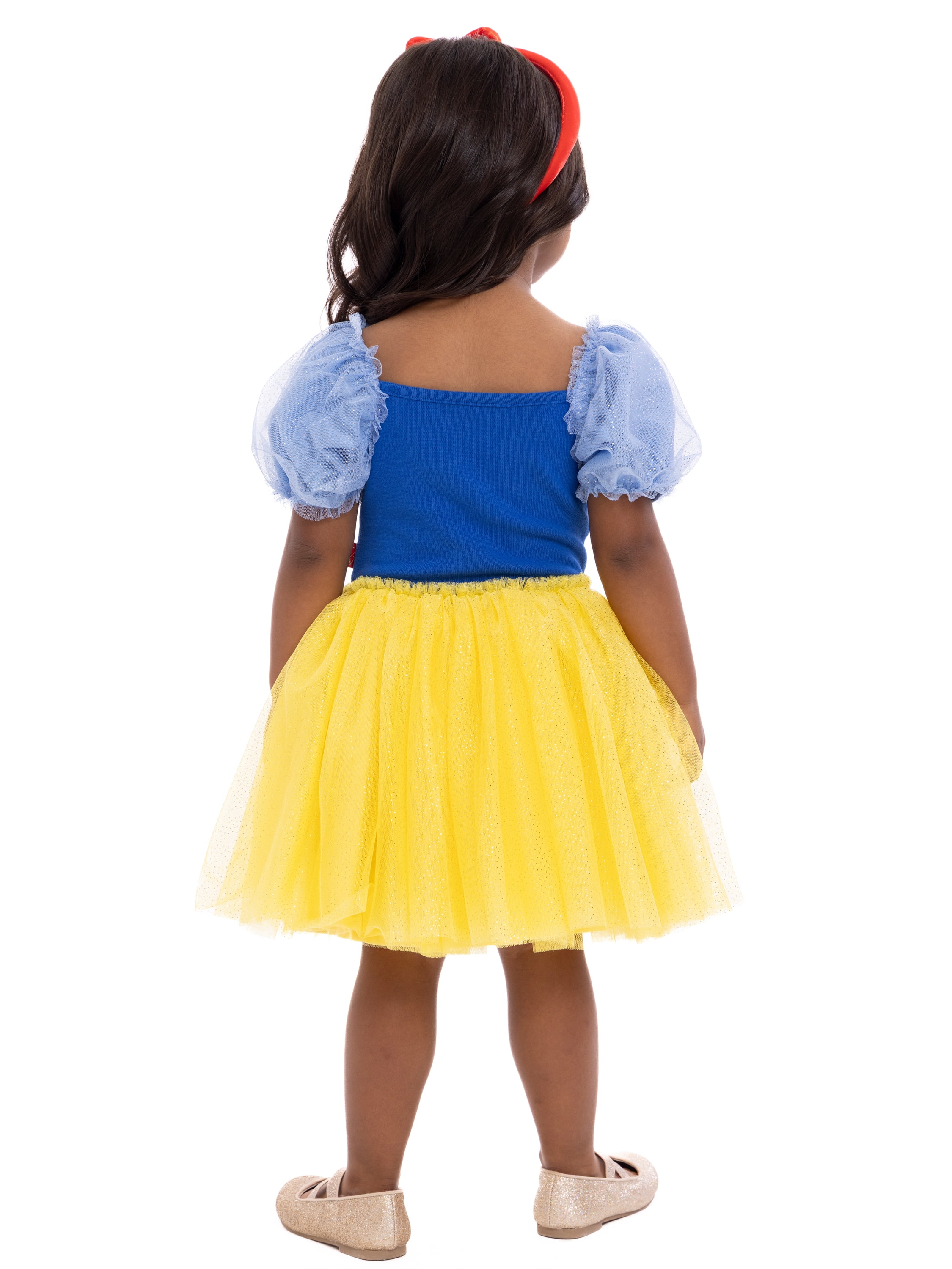 Disney Princess Toddler Girls Snow White Cosplay Tutu Dress with Puff Sleeves, Sizes 12M-5T