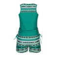 thumbnail image 4 of lcziwo Tankini Swimsuits for Women Summer Sleeveless Backless Tops and Shorts 2 Piece Sets Fashion Graphic Print Bathing Suits Vacation Outfits Green XXXXXL, 4 of 6