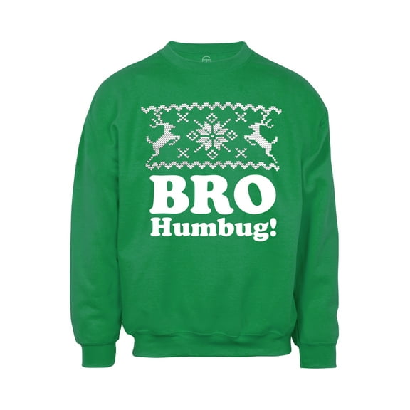 Mens Bro Humbug Ugly Christmas Ugly Sweatshirt - Green - Small