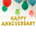 thumbnail image 3 of 16 Inch HAPPY ANNIVERSARY Letters Balloons Decorative Aluminum Film Balloons Set for Wedding Party (Golden), 3 of 7