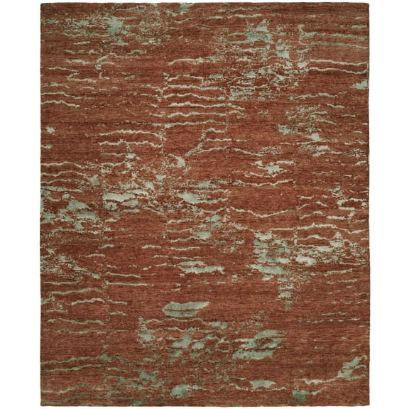 Kalaty Origins Area Rug OR-766 Contemporary Rust Geometric, Red, 2' x 3'