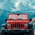 thumbnail image 3 of Uorisanigo Windshield Sun Shade Cover for Rubicon Sahara TJ JK JKU 2 Door & 4 Door - Foldable Front Window Colorful Hibiscus Print Sunshade Compatible with Jeep Sun Visor Block UV Rays, 3 of 7