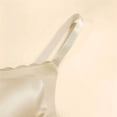 thumbnail image 4 of Kvture Scalloped Satin Bras for Women Comfort Adjustable Strap No Underwire Full Coverage Everyday Bra White Bra S, 4 of 5