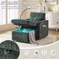thumbnail image 2 of Multifunctional Lazy Person Sofa Bed Recliner with Storage and Side Pocket, Can Be Stored Storage Backrest with Phone Holder, Chenille Single Leisure Chair for Living Room,Bedroom,Small Space,Emerald, 2 of 6