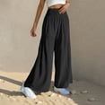 thumbnail image 5 of HongQid Women Summer Flowy Cotton Linen Palazzo Wide Leg Pants Beach High Waisted Trousers Boho Long Lounge Pant with Pockets, 5 of 9