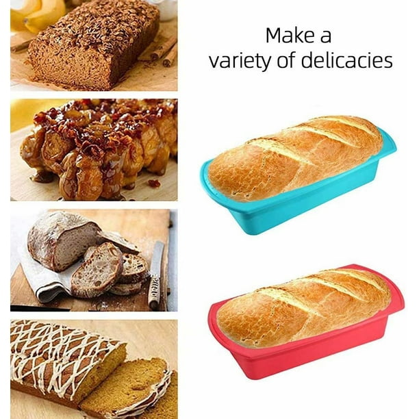 Moules à pain et à pain en silicone, moule à pain en silicone antiadhésif,  lot de 2 moules à pain pour la cuisson du pain, résistant aux taches et aux  odeurs 