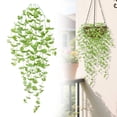 thumbnail image 2 of Artificial Potted Faux Hanging Plants, Ongmies 1Pc Fake Plants Eucalyptus, UV Resistant Fake Vines Ivy Artificial Plants Outdoor Faux Plants Indoor Bedroom Living Room Porch Shelf Decor, 2 of 9