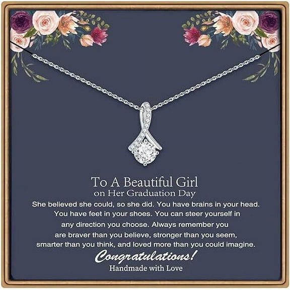 Graduation Gifts for Her, Graduation Necklaces for Women with Message Card and Gift Box, 2025 Graduation Gifts, College Graduation Gifts for Her, Women Daughter Granddaughter Niece Gifts