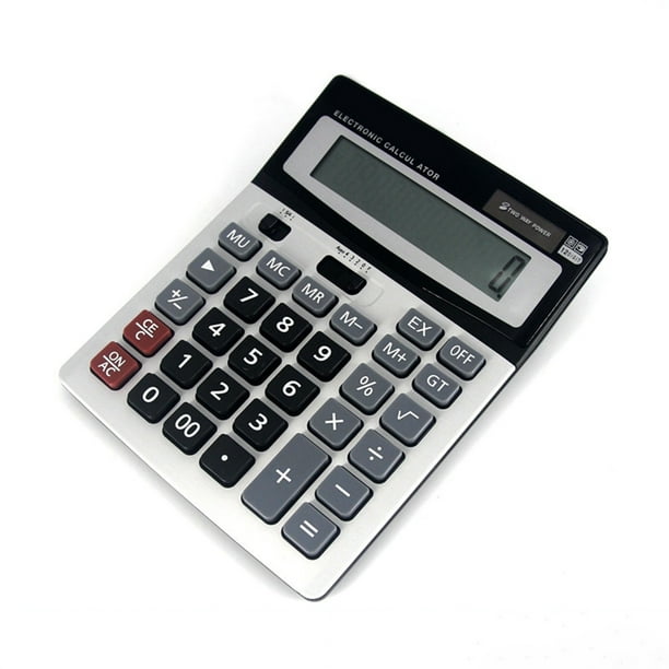 Desk Calculator 12-Digit Battery and Solar Dual Powered Large
