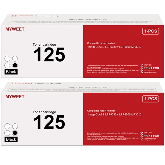 CRG125 Toner Cartridge Replacement for Canon 125 Toner ImageCLASS LBP6030w LBP6000 MF3010 Printer, 2 Pack Black