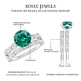 thumbnail image 6 of Rosec Jewels Lab Grown Emerald Wedding Ring Set - Emerald Engagement Ring with Band - AAAA Quality - With Jewelry Box, 925 Sterling Silver, US 6.50, 6 of 7