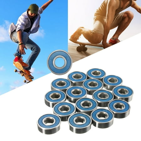 16Pcs Frictionless ABEC 9 Skateboard Longboard Bearings Roller Skate Wheels Scooter Spare, Wheels Size: