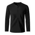thumbnail image 2 of Men's Shirts Long Sleeve Crewneck Solid Color Casual Button Up to 65% off! S-3XL, 2 of 7