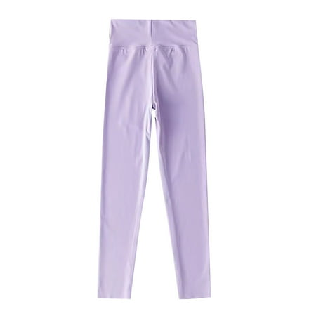 

JAHH Trousers Casual Comfortable Little Child Girl Summer Autumn High Waist Printed Yoga Pants Ice Skinny Sports Daily School Wear for Fashion Breathable Sweatpants (4-5 Years Purple)
