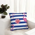 thumbnail image 6 of Pofeuu Flamingo Print Double-sided plush pillowcase Square Throw Pillow Covers Pillows Cover for Living Room Bedroom Sofa Couch Cushion Cover（No pillow core）-24"x24", 6 of 7