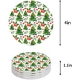 thumbnail image 1 of FMSHPON Merry Christmas Xmas Tree Winter Christmas Set of 6 Round Coaster for Drinks, Absorbent Ceramic Stone Coasters Cup Mat with Cork Base for Home Kitchen Room Coffee Table Bar Decor, 1 of 5