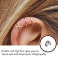 thumbnail image 4 of Clip de oreja para hombre y mujer individual, pendiente Unisex para mujer, joyería decorativa exquisita, regalo de decoración de ropa informal Ropa, zapatos y accesorios Miscelánea negro cruzado Sonducket AP013509-01, 4 of 6