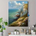 thumbnail image 4 of Coastal Cliffs Impasto Seascape Canvas Wall Art, Living Room Bedroom Dining Room Hallway Wall Decor, 4 of 8