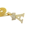 thumbnail image 4 of Stone Stud Allover Tilted Crown Initial A Pendant w/ 2mm 24" Rope Chain Necklace, Gold-Tone, 4 of 4