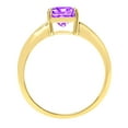 thumbnail image 2 of 2 ct Cushion Cut Natural Amethyst Solitaire 14K Yellow Gold Womens Engagement Ring, 2 of 4