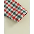 thumbnail image 6 of Liacowi Toddler Boy 2 Piece Christmas Gentleman Suit Long Sleeve Plaid Button Shirt with Bow Tie + Suspenders Pants Christmas Formal Outfit 9M-4T, 6 of 8