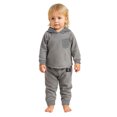 thumbnail image 6 of UAYOTSE Baby Boys Waffle Knit Hoodie Set Striped Patch Pocket Sweatshirt Jogger Pants Fall Winter Wear Size 6-9 Months, 6 of 8