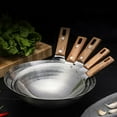 thumbnail image 2 of WRITWAA Traditional Stainless Steel Wok Pan with Wooden Handle Hanging Hole Design for Home Kitchen, 2 of 5