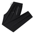 thumbnail image 3 of YUELONGHU Adult Men Casual Pants Business Casual Pants for Men Stretch Waist Men's Fashionable Drawstring Elastic Pants Casual Ice Silk Elastic Straight Leg Pants Jogging Sports, 3 of 9