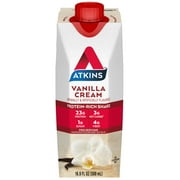 Atkins Meal Size Protein-Rich Shake, Vanilla Cream, Keto Friendly, 4 Count
