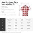 thumbnail image 5 of Lsque Plaid Heart print Men's Cuban Collar Short Sleeve Shirt Summer Beachwear Casual Button Down Fashionable Vacation Leisure Shirt-Medium, 5 of 7