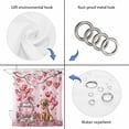 thumbnail image 3 of Valentine's Day Shower Curtain Set - Standard 72" x 72" Washable Bathtub Curtain with 12 Hooks, Watercolor Love Roses Funny Dog Truck Pink Waterproof Fabric Stall Shower Curtains for Bathroom Décor, 3 of 6