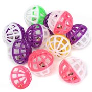 Sonceds 10pcs Plastic Dual Colors Hollow Balls Jingle Bell Balls Dogs/Cats Hunting Toys 4cm
