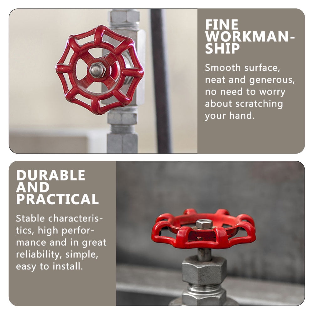 1Pcs 96mm/3.8" Replacement Gate Valve Handwheel - Hose Bib Handle For Water Spigot - Globe Valve Switch, Metal Outside Faucet Round Wheel (Red, Square Hole-9x9mm