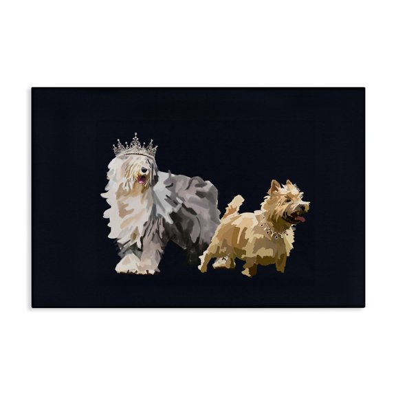 Stupell Industries Dog Duo with Crowns Animals & Insects Painting Gallery Wrapped Canvas Art Print Wall Art, 36 x 24