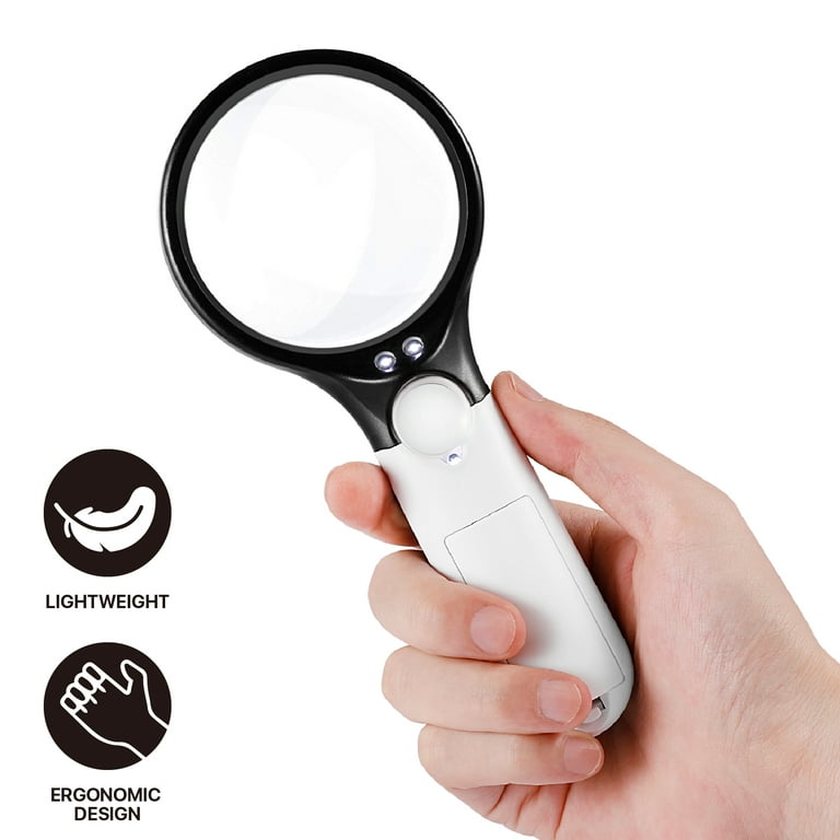 10X Magnifying Glass with Light and Stand, KUVRS Flexible Magnetic