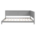thumbnail image 4 of Full Size Daybed, Wooden Sofa Bed with Backrest and One Unique Armrest, L-Shape Daybed with Slats Supports for Living Room, Bedroom, No Box Spring Needed, Gray, 4 of 9