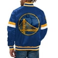 thumbnail image 2 of Men's Starter Royal Golden State Warriors Home Game Satin Full-Snap Varsity Jacket, 2 of 2