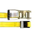 thumbnail image 3 of Ratchet Tie-Down Straps with Flat Hooks, 2" x 27' Ratchet Straps Yellow | 10,000 Lbs Breaking Strength | TieDown Ratchet Straps for flatbed, Truck, Trailers Pickup, 3 of 7