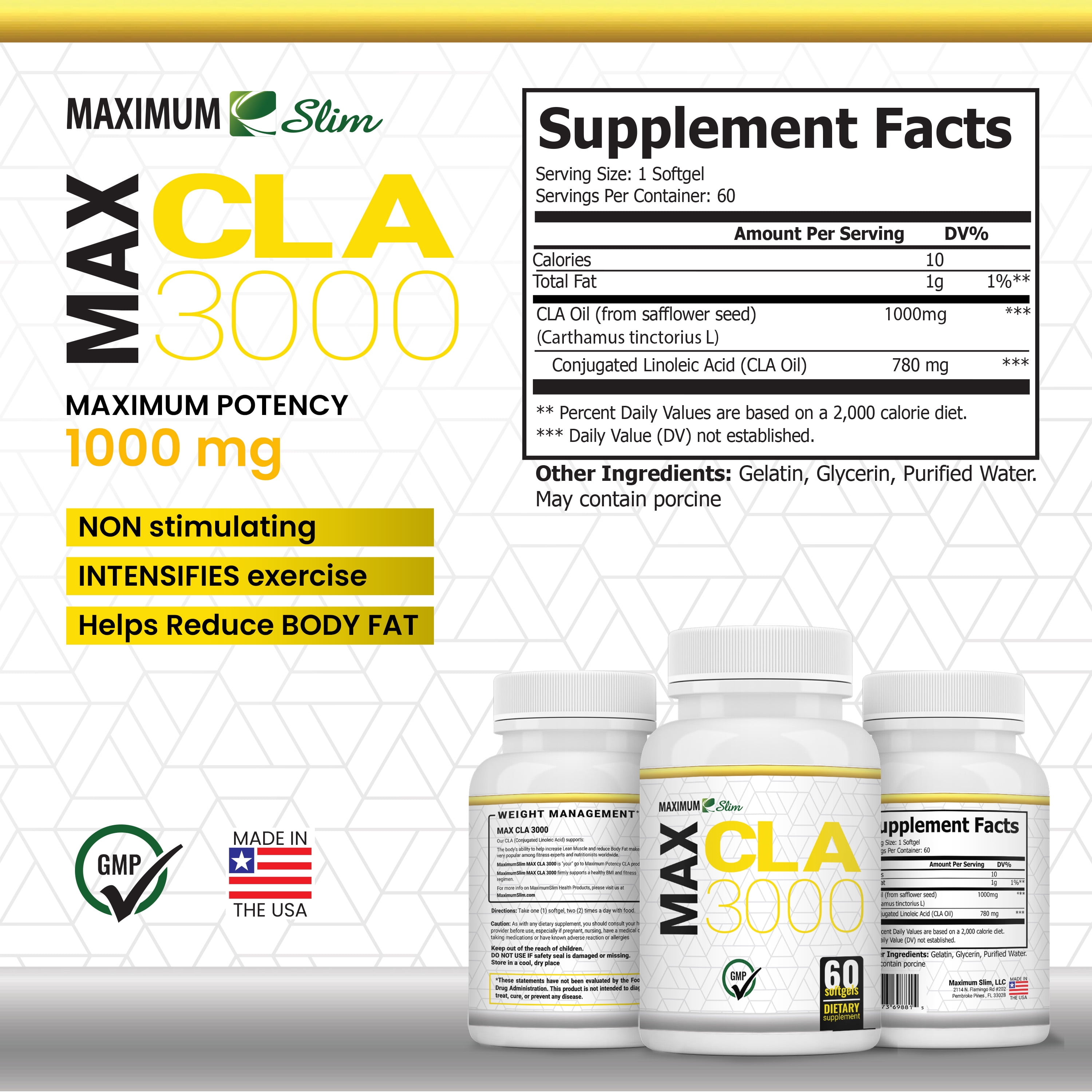 Maximum Slim CLA 3000 Natural Weight Management, 90 Count