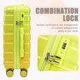 thumbnail image 5 of PAPROOS Luggage Sets 2 Piece Suitcase Set(14"/20") Suitcase, Hardside Lightweight Kids Suitcase with Combination Lock, Carry-on Suitcase and Cosmetic Bag for Travel, Back to School, Green & Yellow, 5 of 9