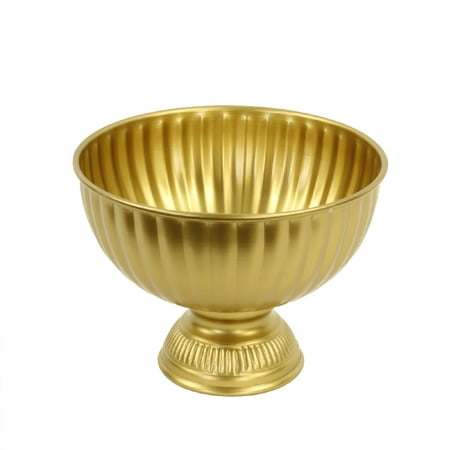 Koyal Wholesale Gold Metal Pedestal Bowl 8 x 7.5-Inch Floral Compote Vase, For Wedding ...