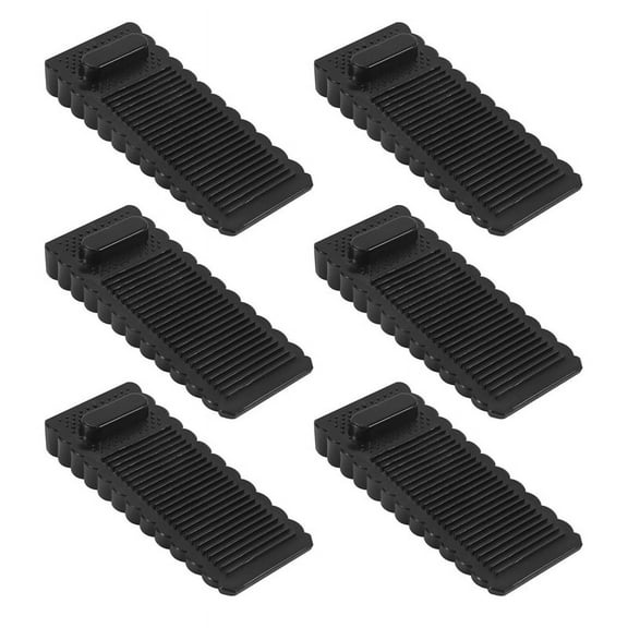 6 Pack Door Stopper Rubber Wedge - Sturdy and Stackable Stoppers Slip- Stop Works on All