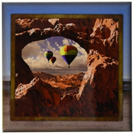 - 3dRose Hot Air Balloons in the Southwest, Ceramic Tile Coasters, set of 4