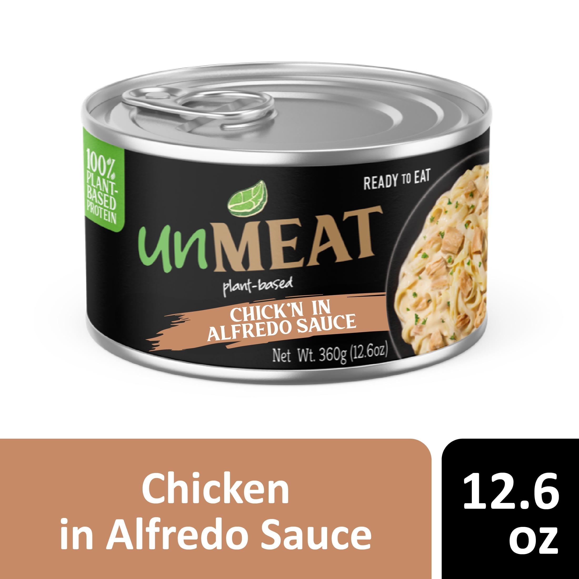(2 pack) unMEAT Plant-Based Chicken in Alfredo Sauce, 12.6oz Can