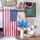 thumbnail image 4 of Decoración de la fiesta del Día de la Independencia Patriótica | Ramas de tela sintética rojo, blanco, azul | Bayas realistas de cinco puntas | Centro de mesa versátil | Ligereza | 1 Pieza | 35cm, 4 of 6