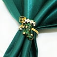 thumbnail image 3 of Dalrosia Christmas Napkin Rings Set of 6 - Elegant Gold Napkin Ring Holders for Holiday Party Dining Table Setting Decorations, 3 of 5