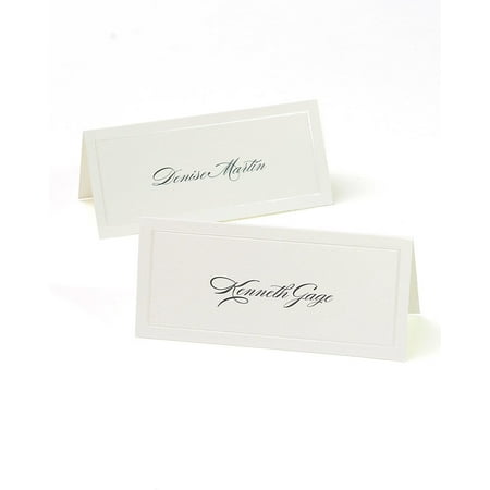 Ivory Flat Card - Ivory Pearl Border Printable Place Cards