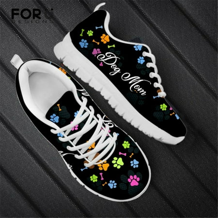 

Dog Paw Printed Fashion Women s Shoes Flats Casual Sneakers Summer Female Air Mesh Comfortable Walking Shoes Woman