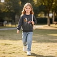 thumbnail image 4 of Spazoro Toddler Girls Cute Graphic Sweatshirts, 100% Cotton Tops Soft & Stretchy Long Sleeve Crew Neck Casual Pullover Shirts for Fall Dark Gray Size 4-5, 4 of 9